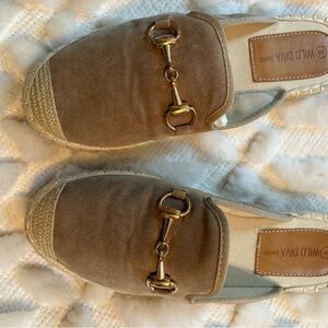 Wild Diva Tan Horse Bit Espadrille Loafers